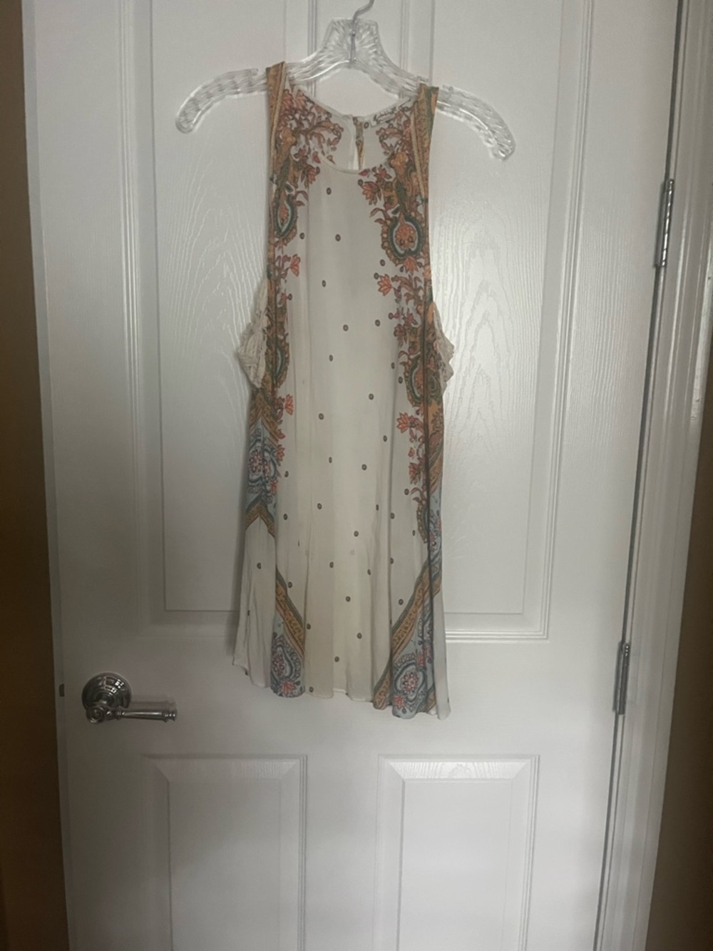 Free People Cream Mini Dress with Paisley Print